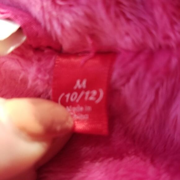 SO Girl's Pink Jacket Fur lined Hooded Long Sleeve Full Zip Comfortable Size M - Picture 4 of 6